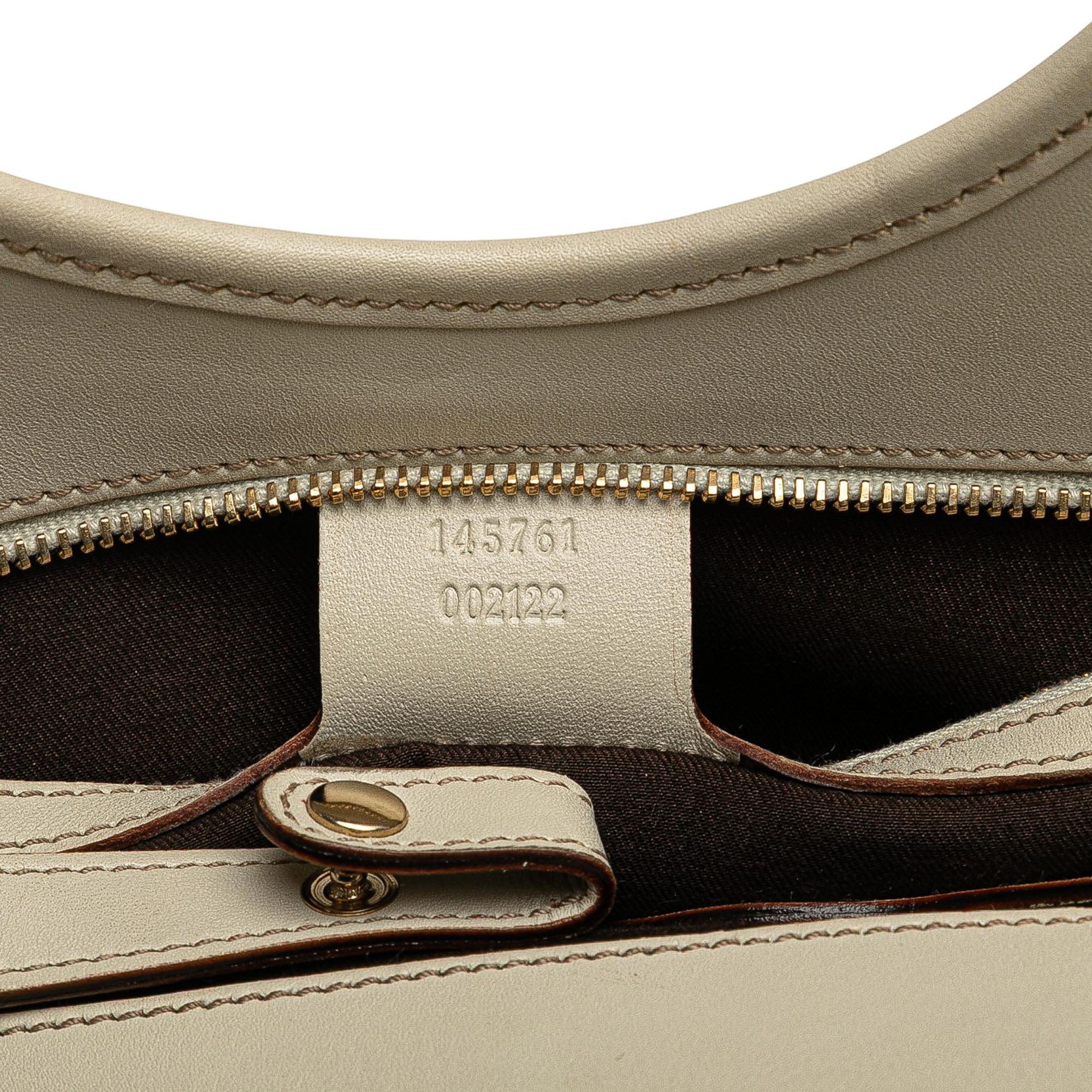 Gucci Horsebit Embossed Leather Shoulder Bag