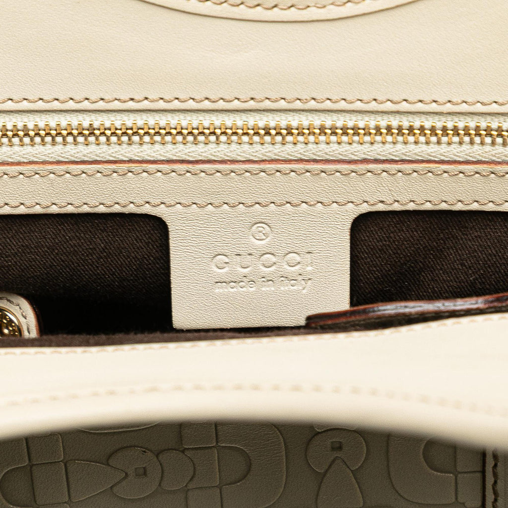 Gucci Horsebit Embossed Leather Shoulder Bag