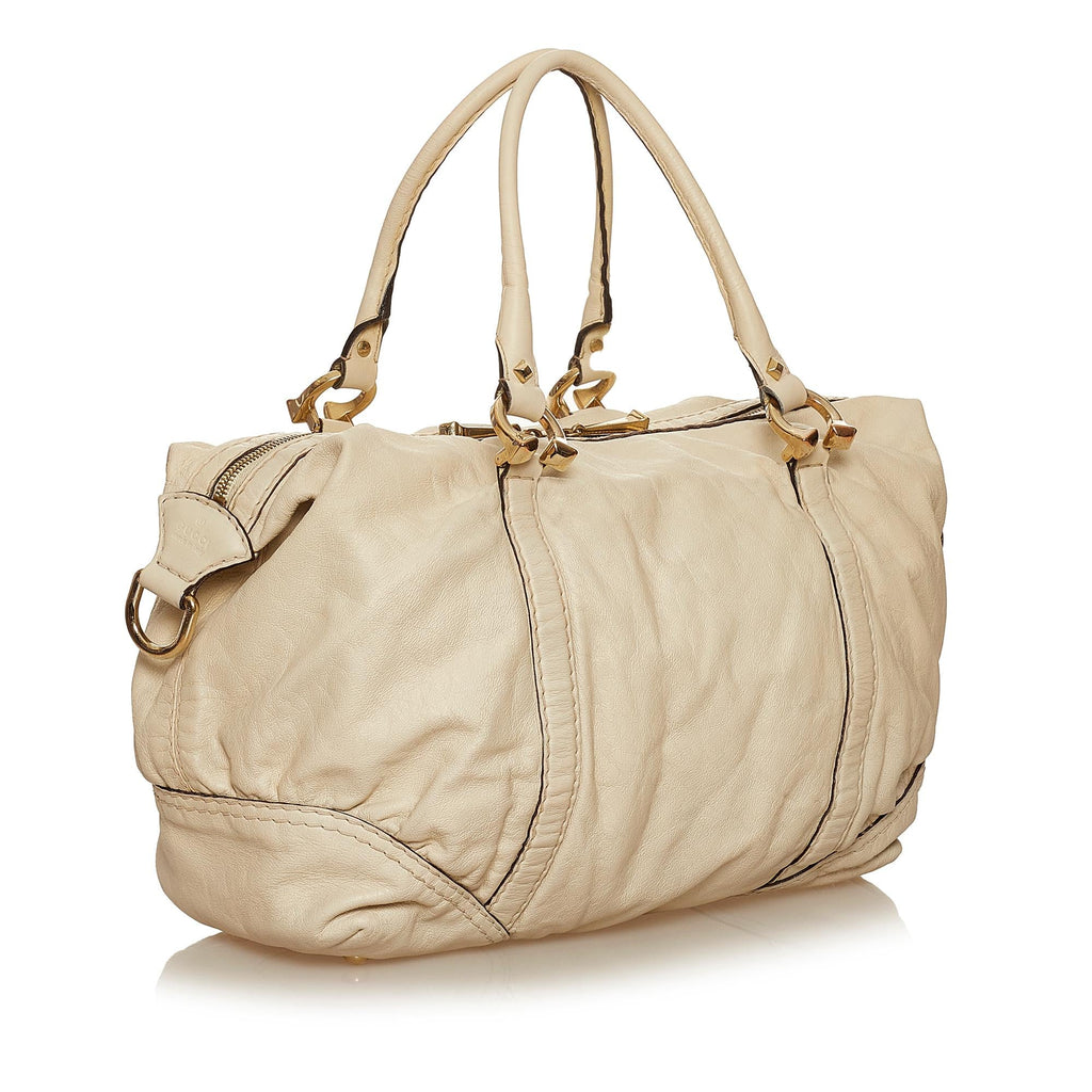 Gucci Horsebit Nail Leather Boston Bag (SHG-29354)