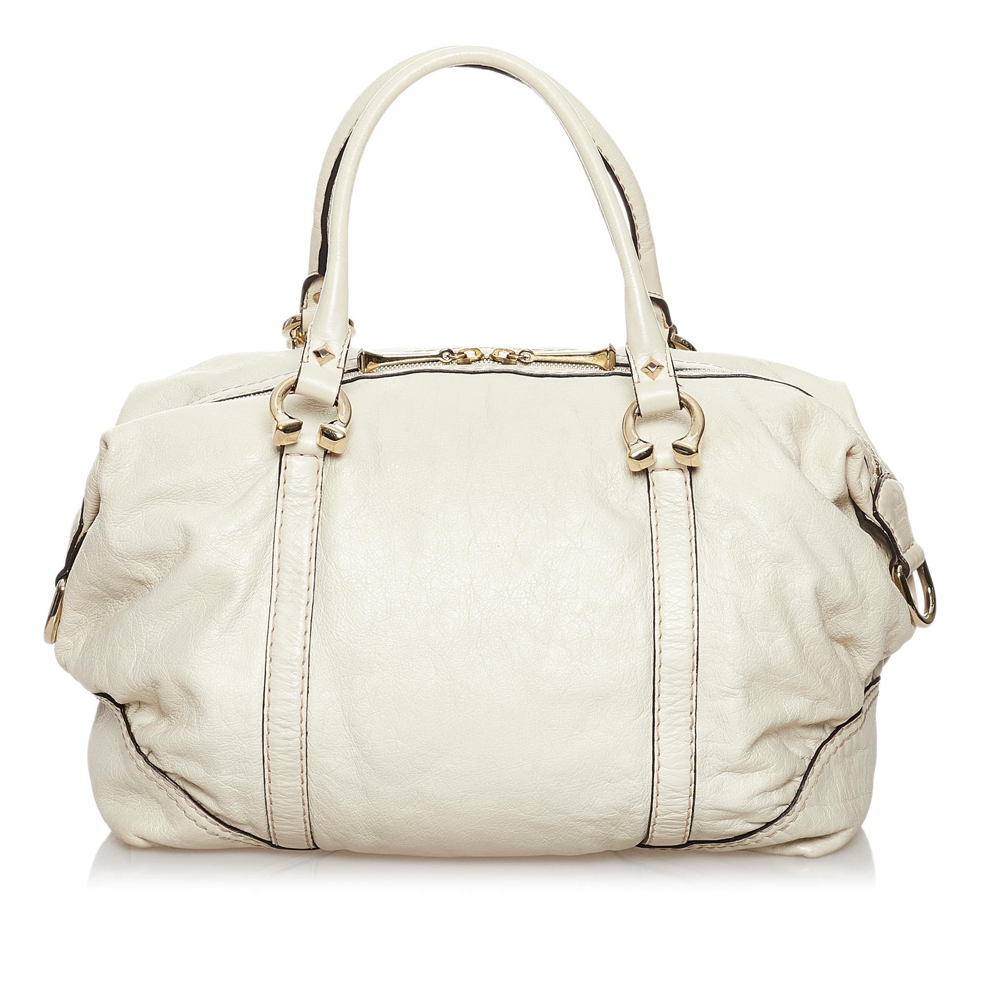 Gucci Horsebit Nail Leather Boston Bag (SHG-30581)