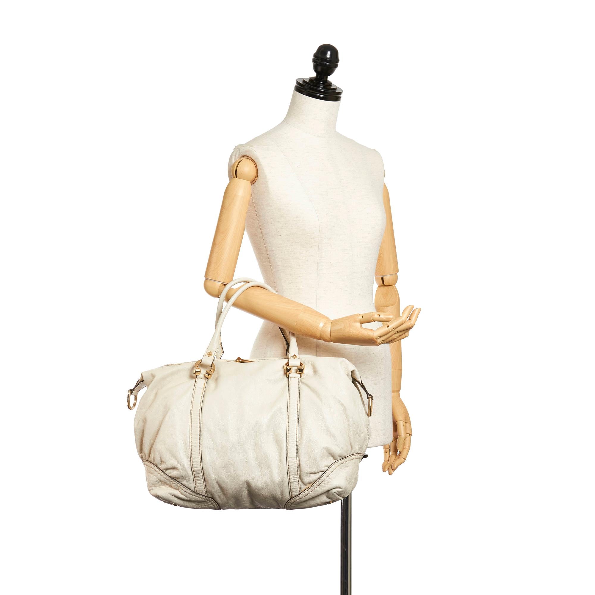 Gucci Horsebit Nail Leather Boston Bag (SHG-37755)