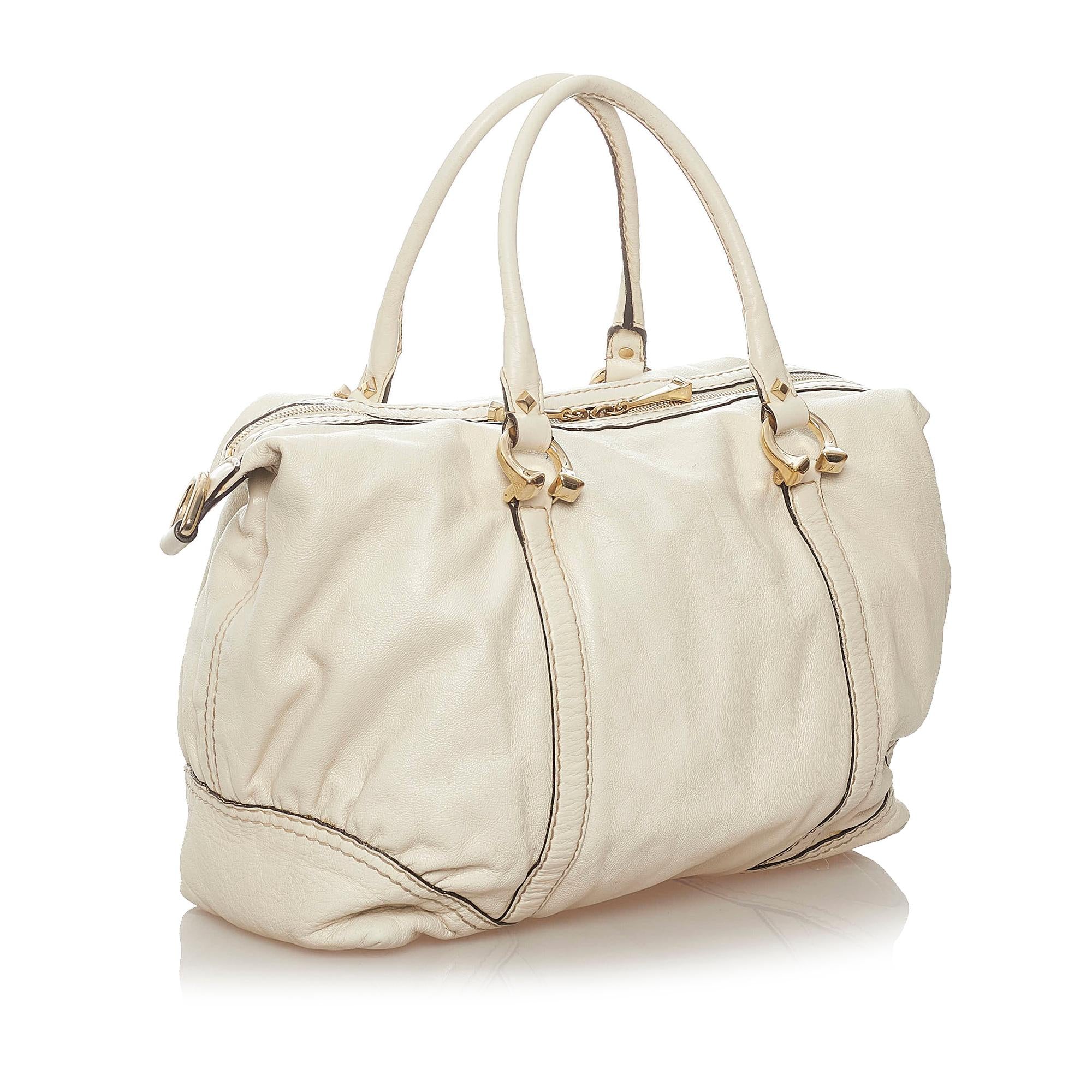 Gucci Horsebit Nail Leather Boston Bag (SHG-37755)