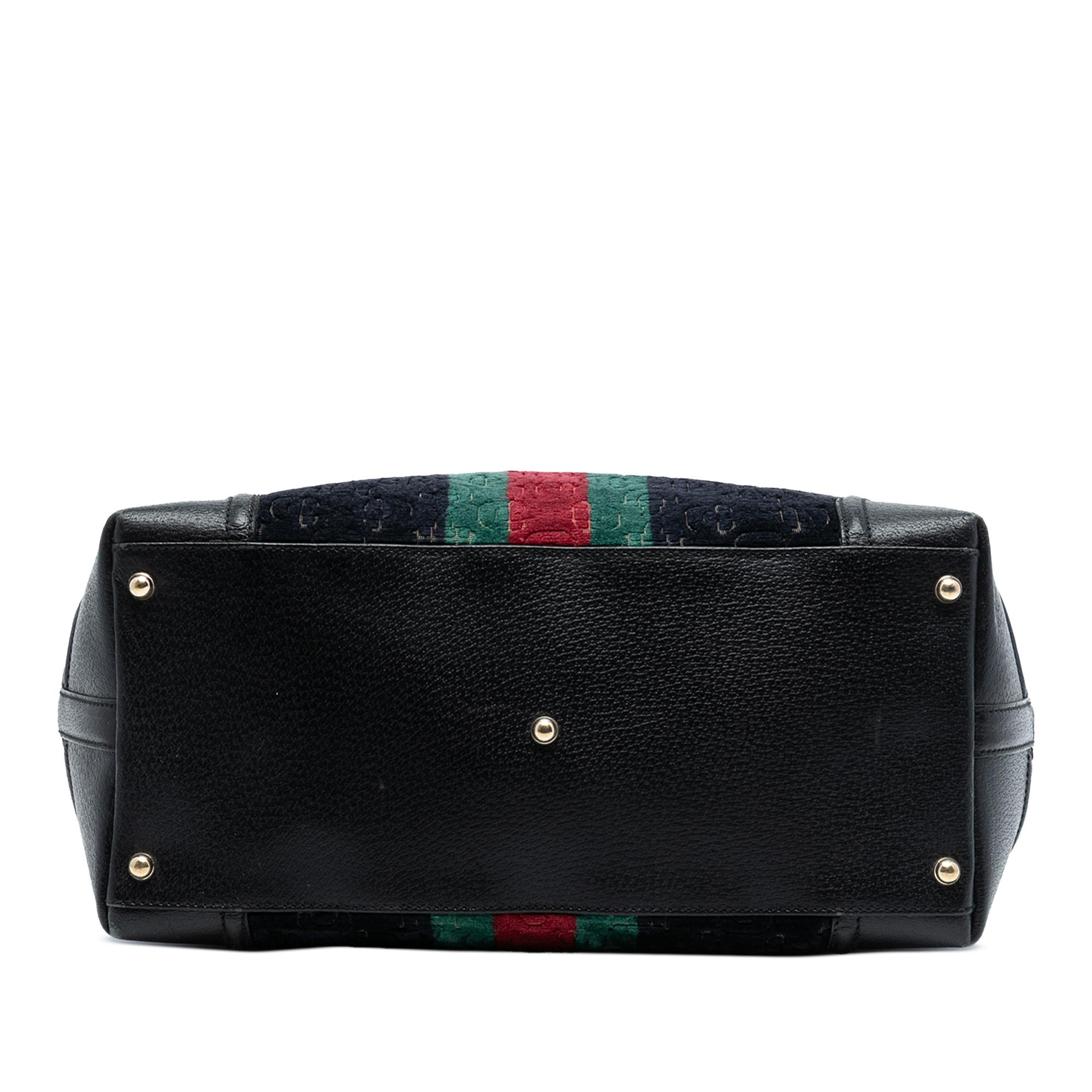 Gucci Horsebit Velvet Web Treasure Boston Bag