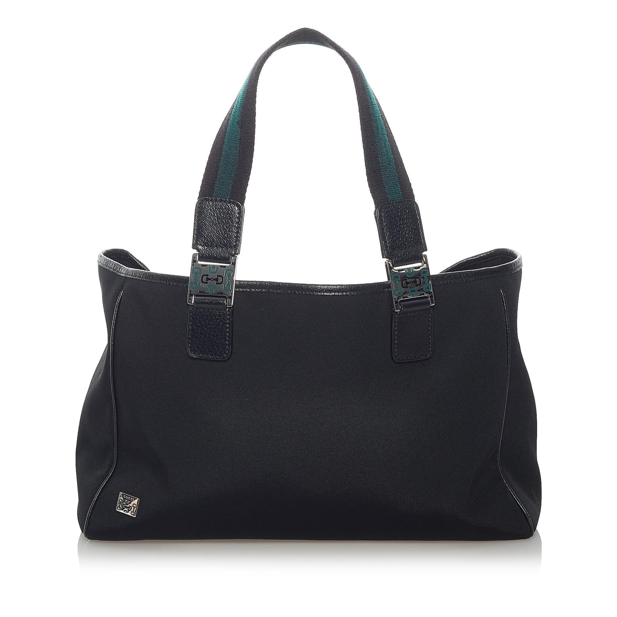 Gucci Horsebit Web Canvas Handbag (SHG-fpGZRl)