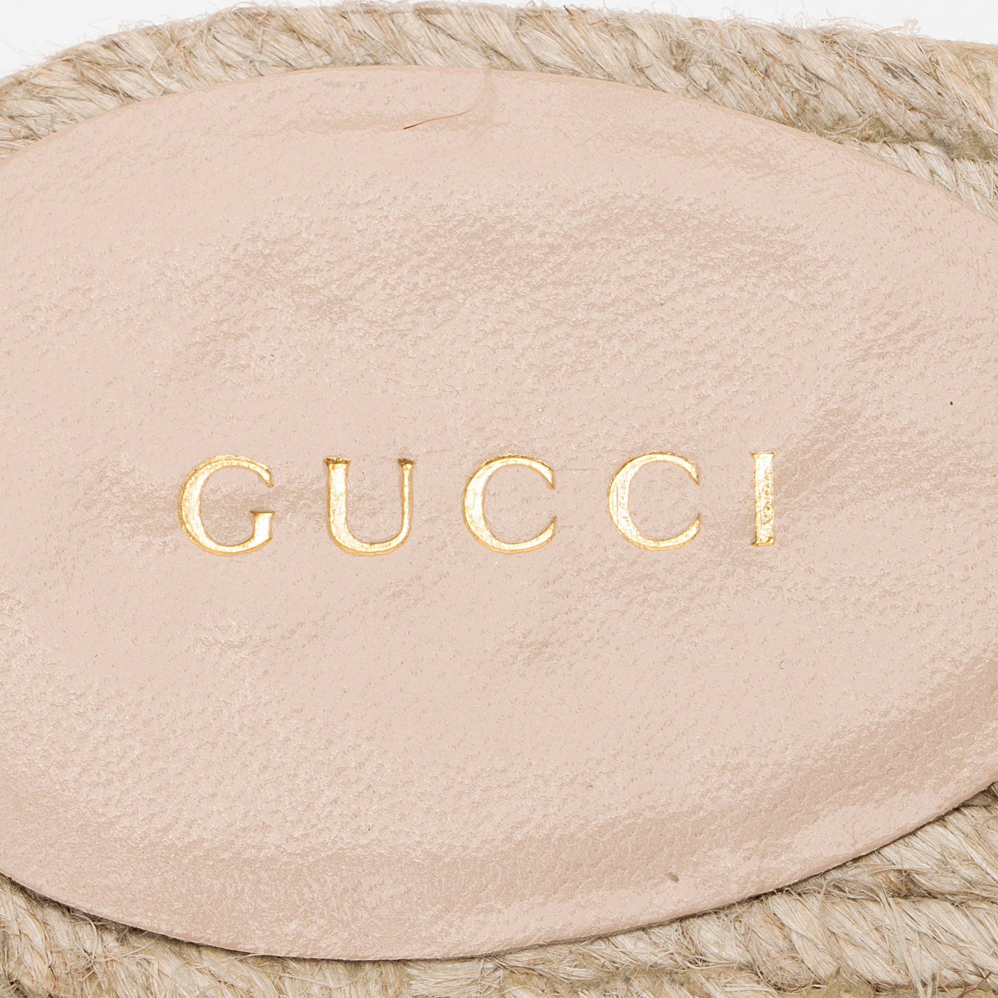 Gucci Canvas Embroidered Interlocking G Pilar Espadrille Slides - Size 6 / 36