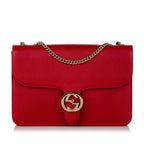 Gucci Interlocking G Chain Leather Crossbody Bag (SHG-30083)