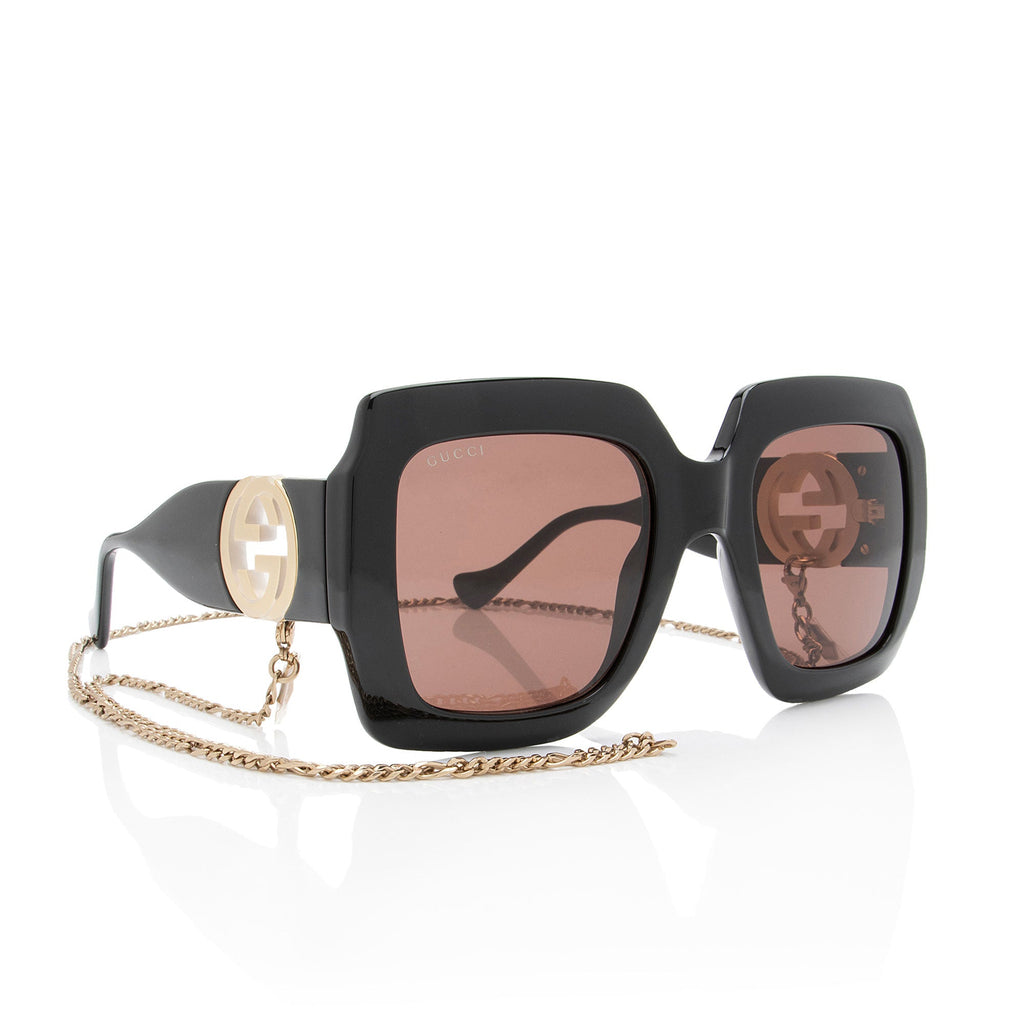 Gucci Interlocking G Chain Square Sunglasses