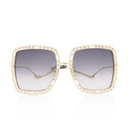 Gucci Interlocking G Charm Chain Oversize Square Sunglasses (SHF-ZhUx8y)