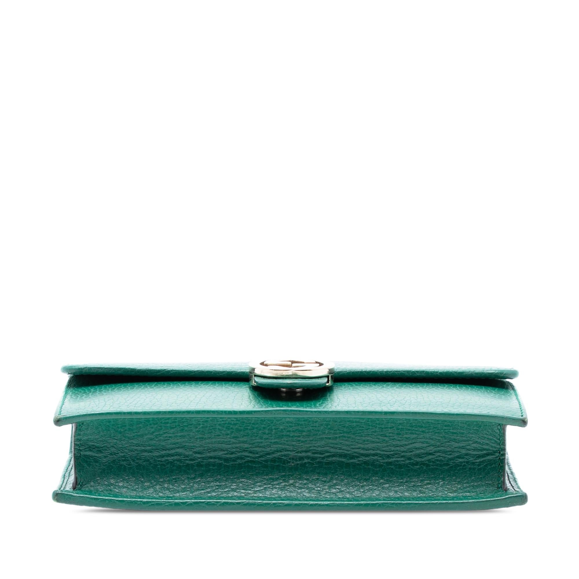 Gucci Interlocking G Dollar Calfskin Wallet on Chain