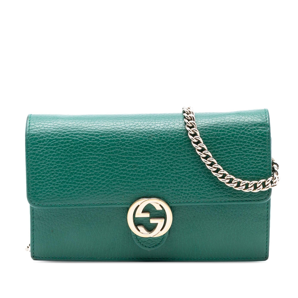 Gucci Interlocking G Dollar Calfskin Wallet on Chain