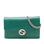 Gucci Interlocking G Dollar Calfskin Wallet on Chain