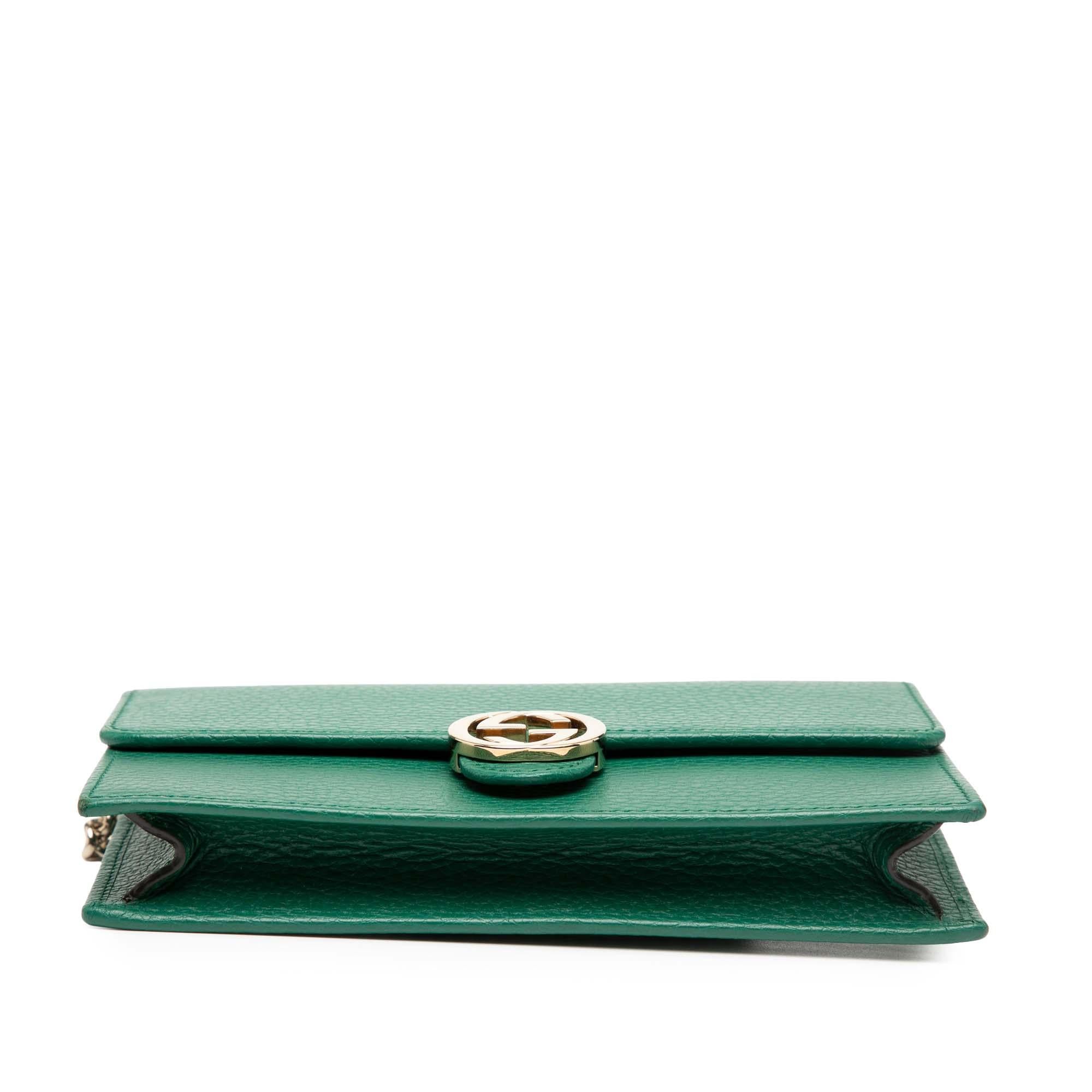 Gucci Interlocking G Dollar Calfskin Wallet on Chain