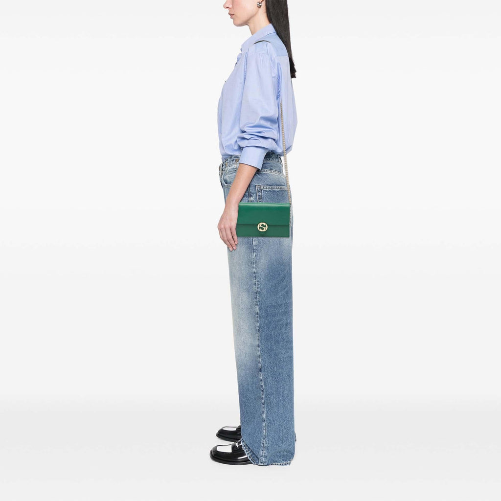 Gucci Interlocking G Dollar Calfskin Wallet on Chain