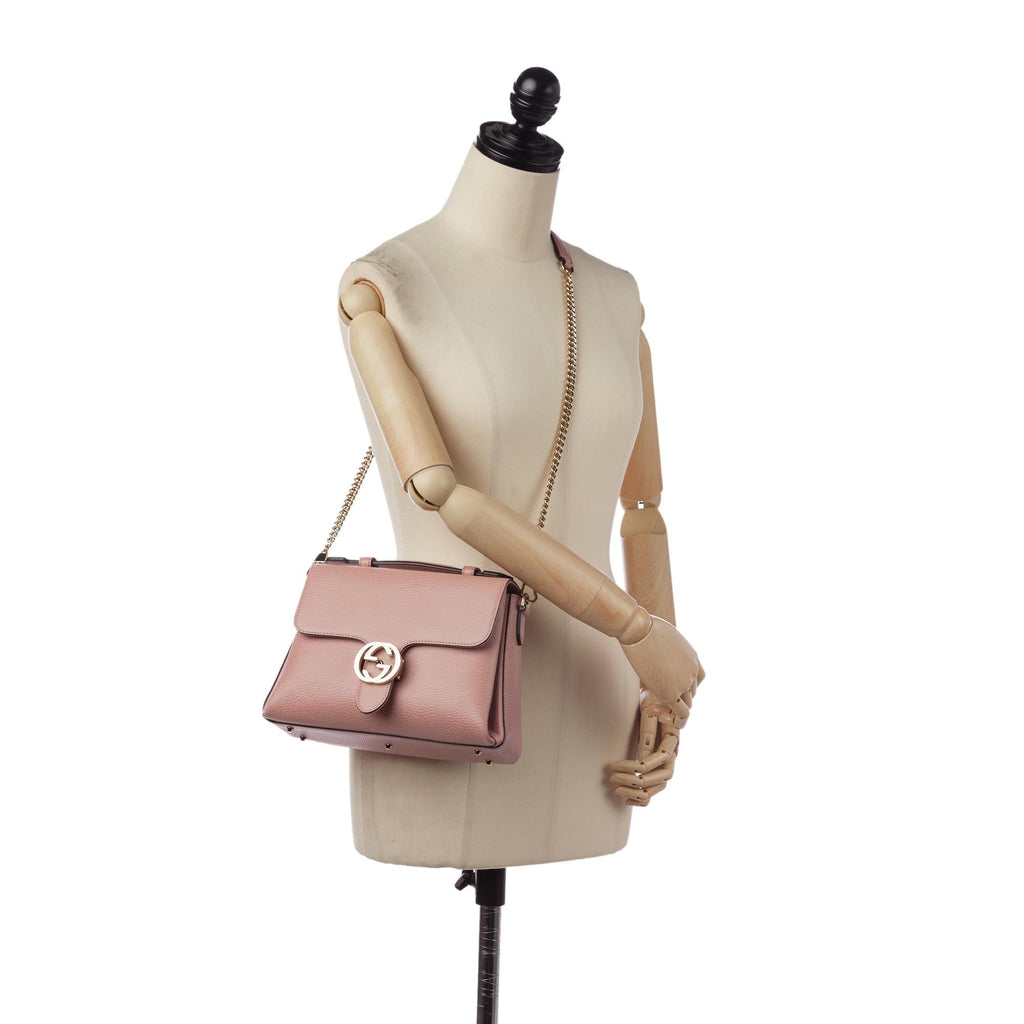 Gucci Interlocking G Leather Satchel (SHG-31610)