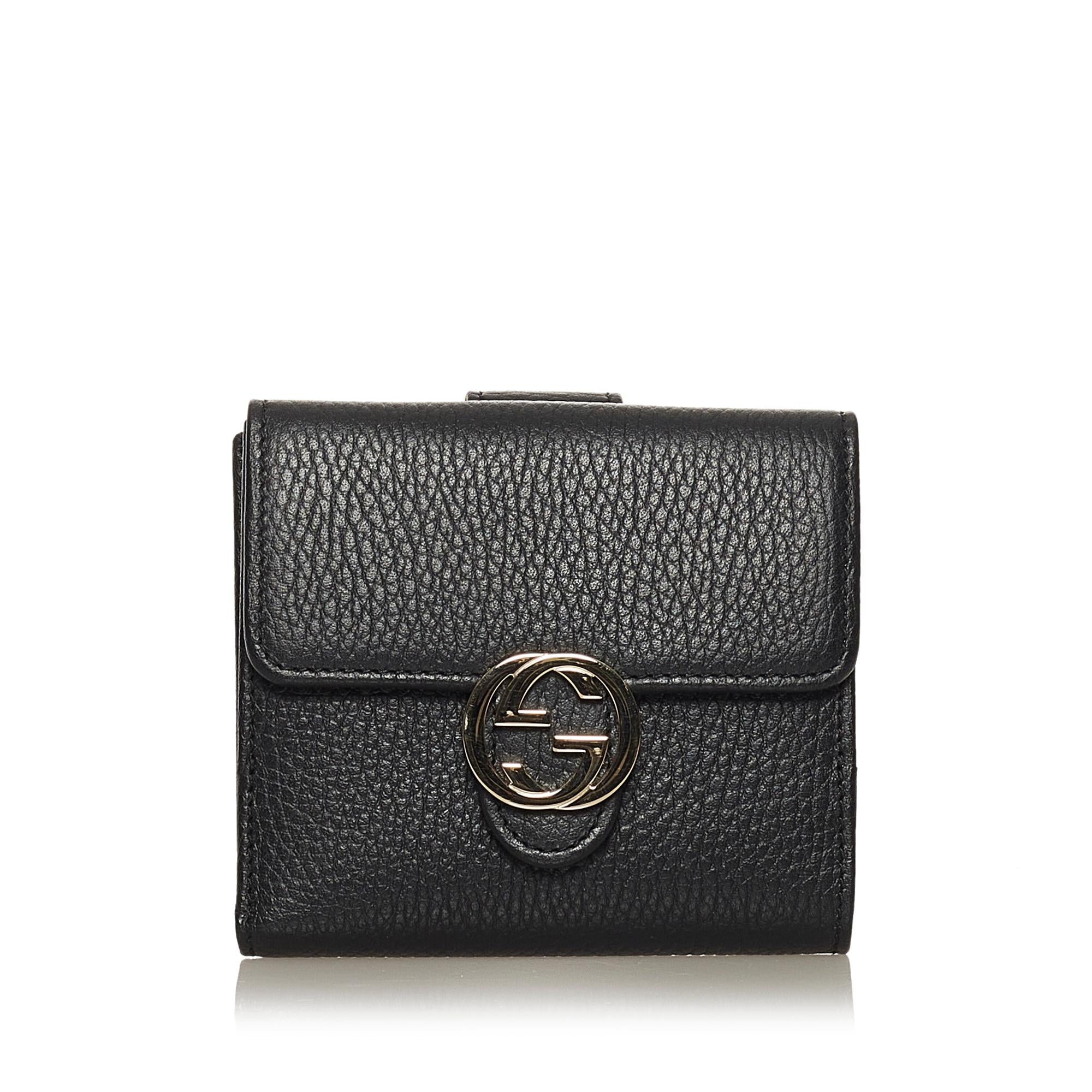 Gucci Interlocking G Leather Small Wallet (SHG-35037)