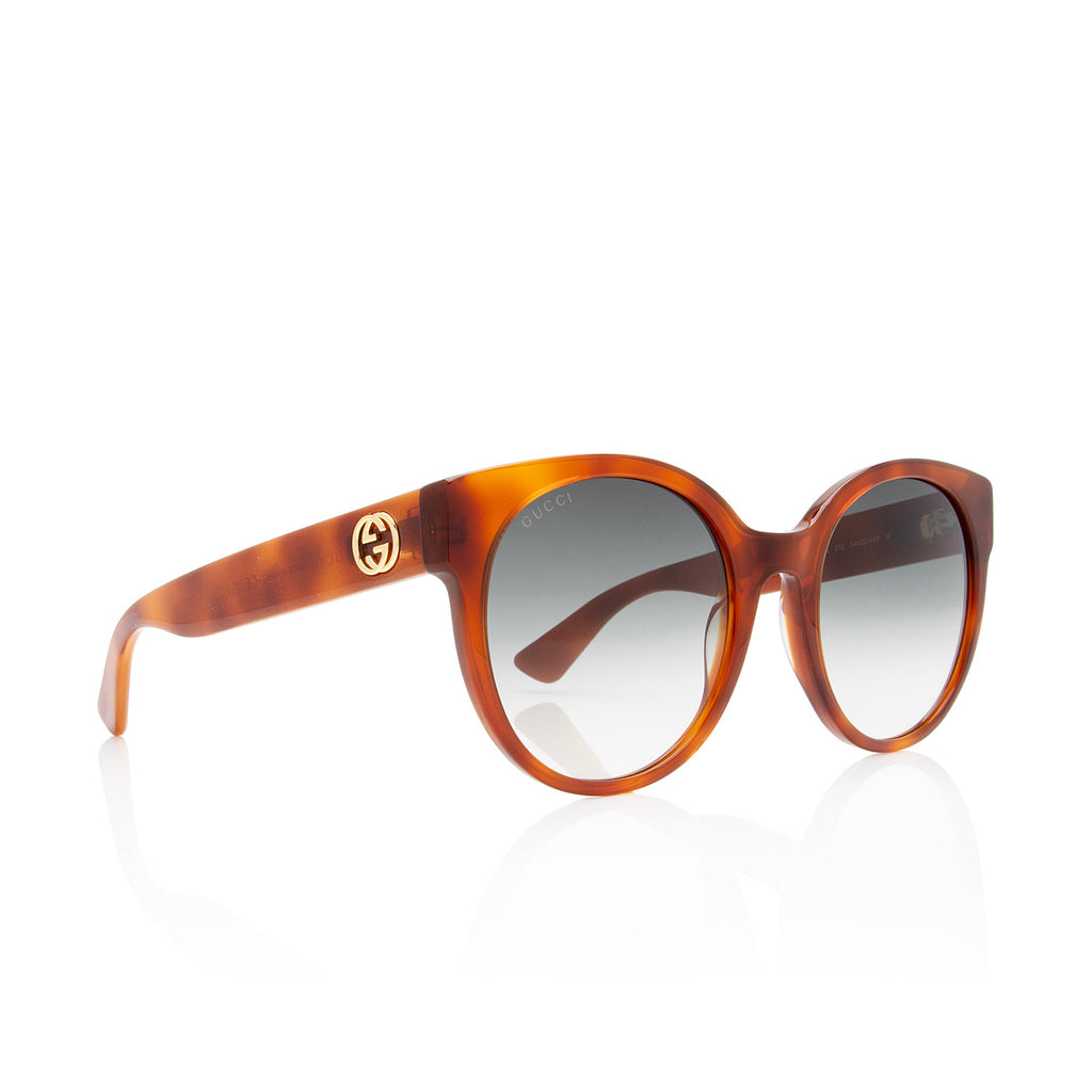 Gucci Interlocking G Round Cat Eye Sunglasses (SHF-mUFVDK)