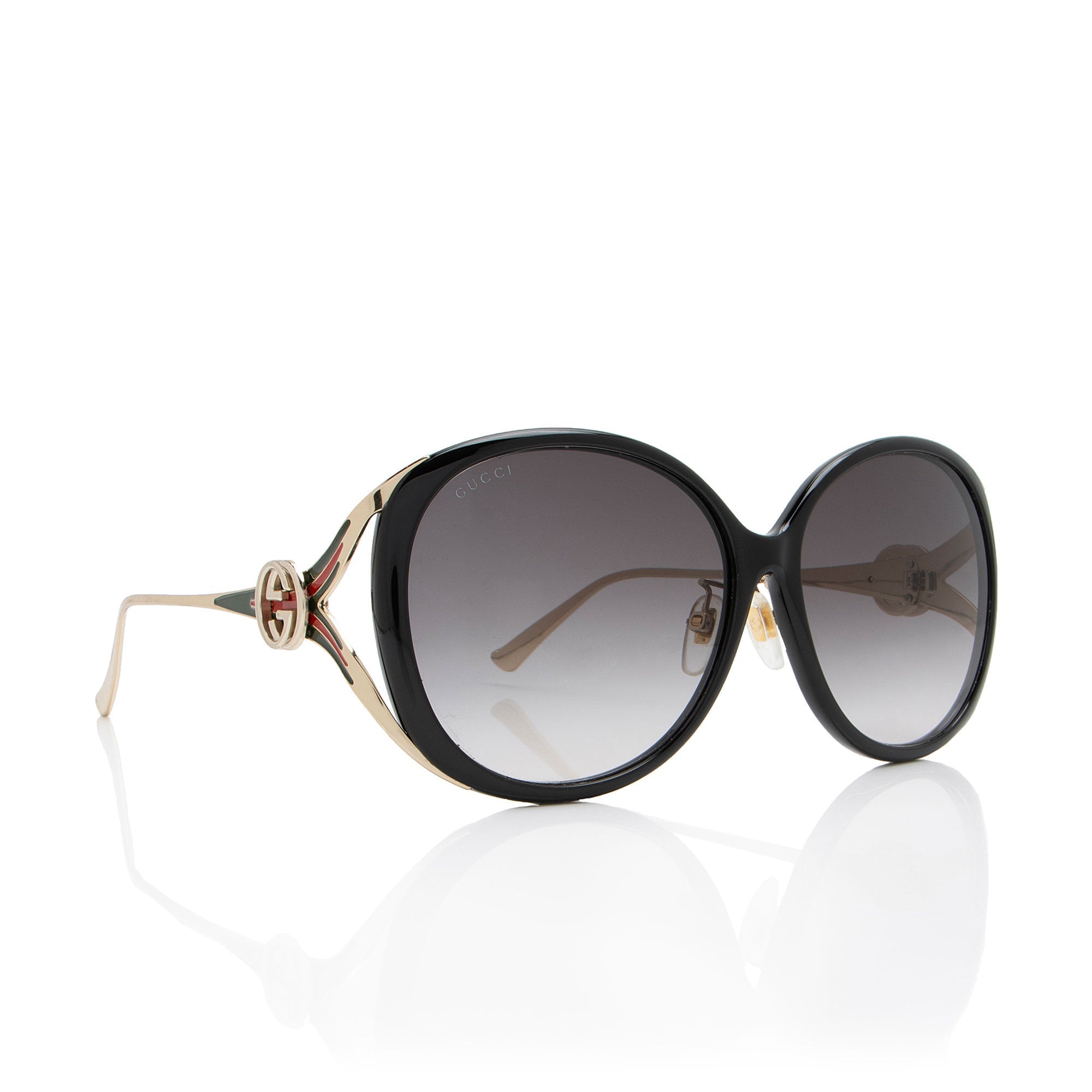 Gucci Interlocking G Web Oversized Oval Sunglasses