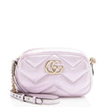Gucci Matelasse Padded Iridescent Leather GG Marmont Small Camera Bag