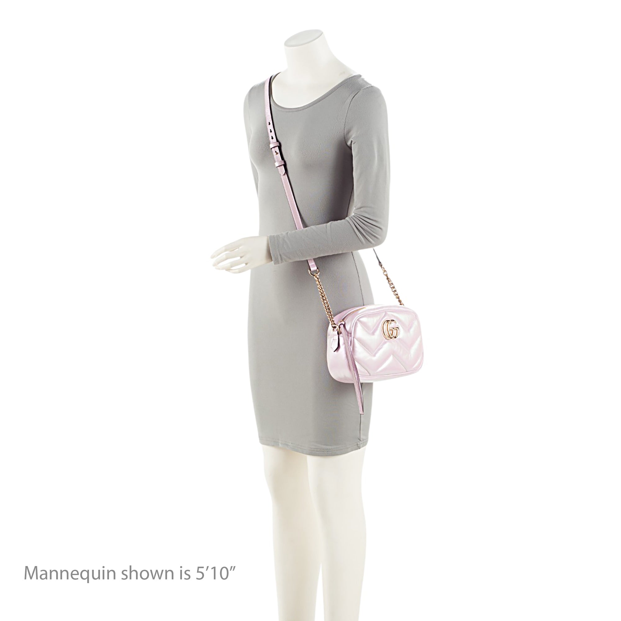 Gucci Matelasse Padded Iridescent Leather GG Marmont Small Camera Bag