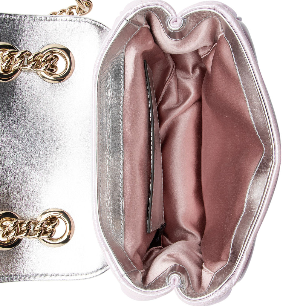 Gucci Matelasse Padded Iridescent Leather GG Marmont Square Mini Shoulder Bag