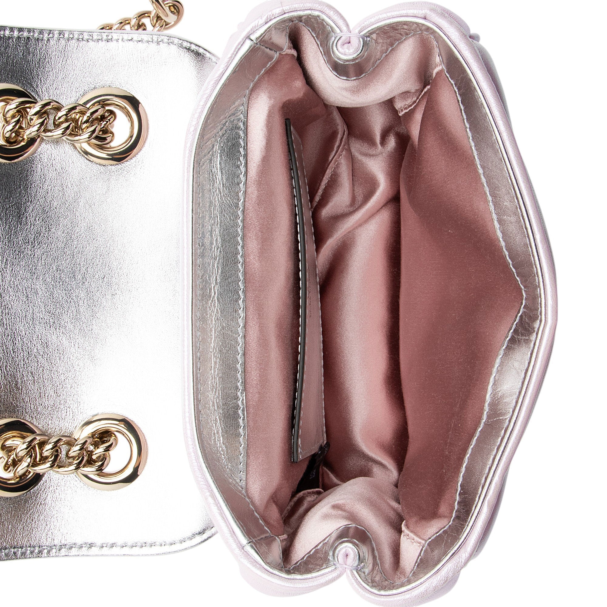 Gucci Matelasse Padded Iridescent Leather GG Marmont Square Mini Shoulder Bag