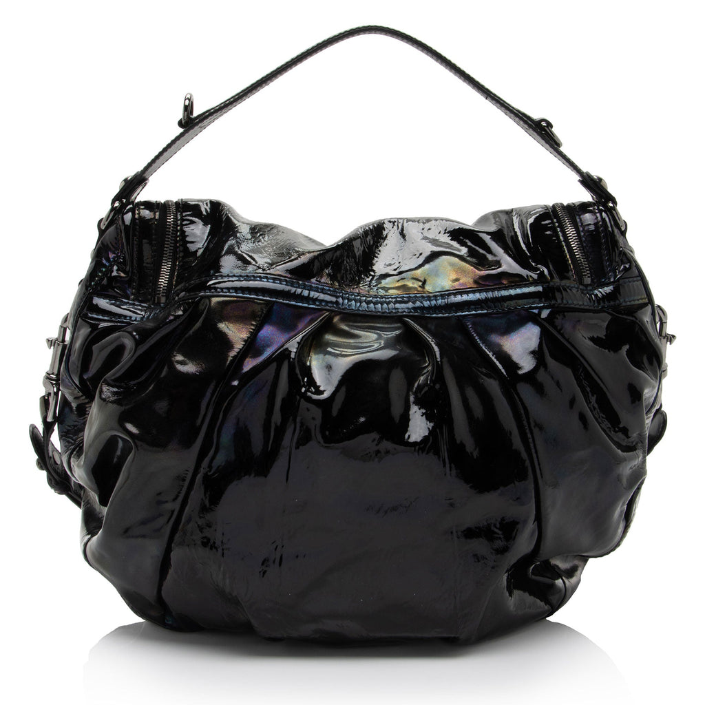 Gucci Iridescent Patent Leather Icon Bit Hobo (SHF-lmJOkR)