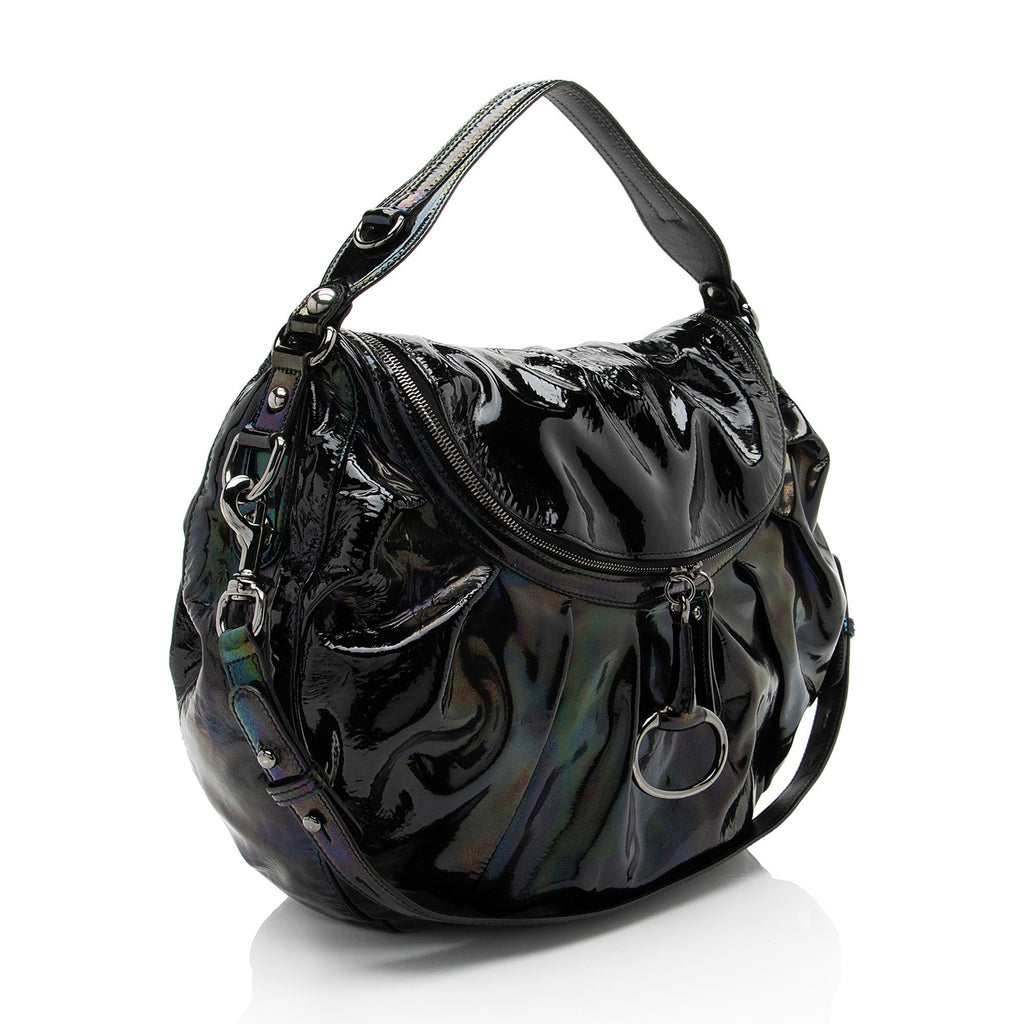 Gucci Iridescent Patent Leather Icon Bit Hobo