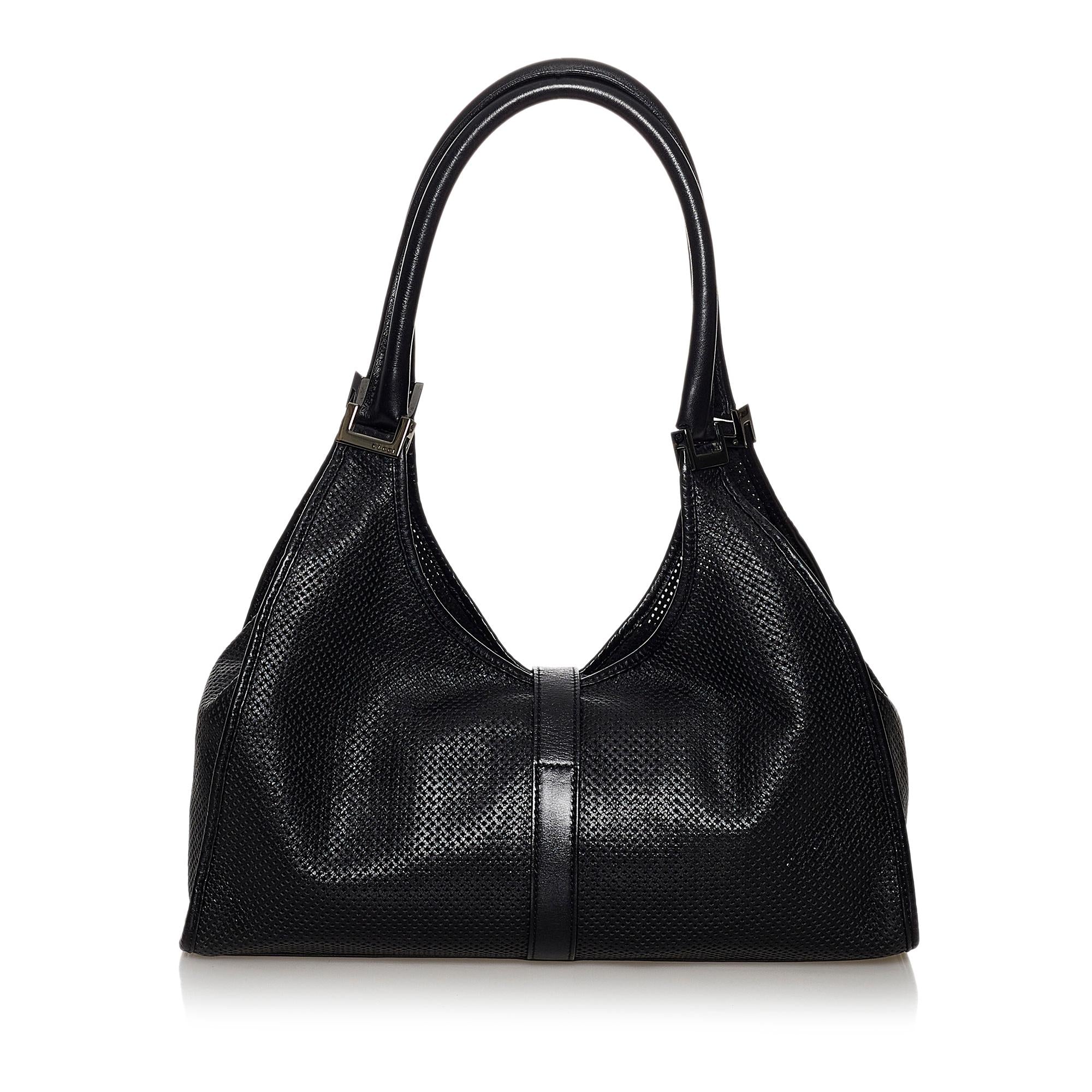 Gucci Jackie Perforated Leather Shoulder Bag (SHG-30008)