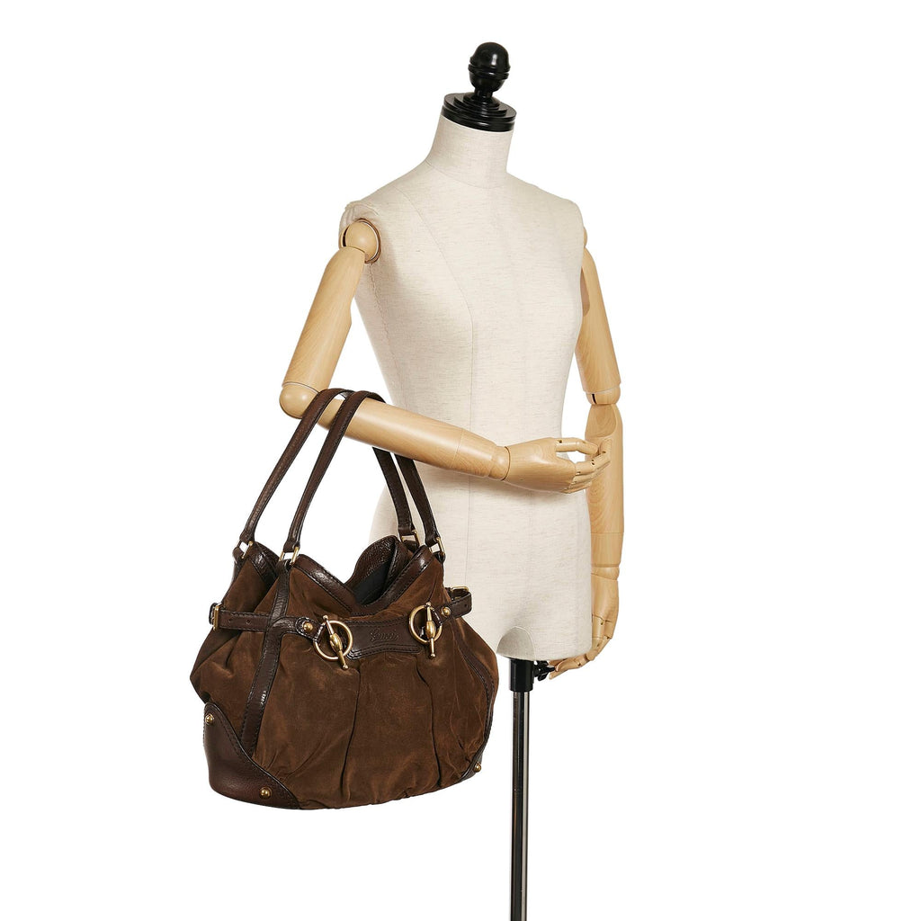 Gucci Jockey Suede Shoulder Bag (SHG-34231)