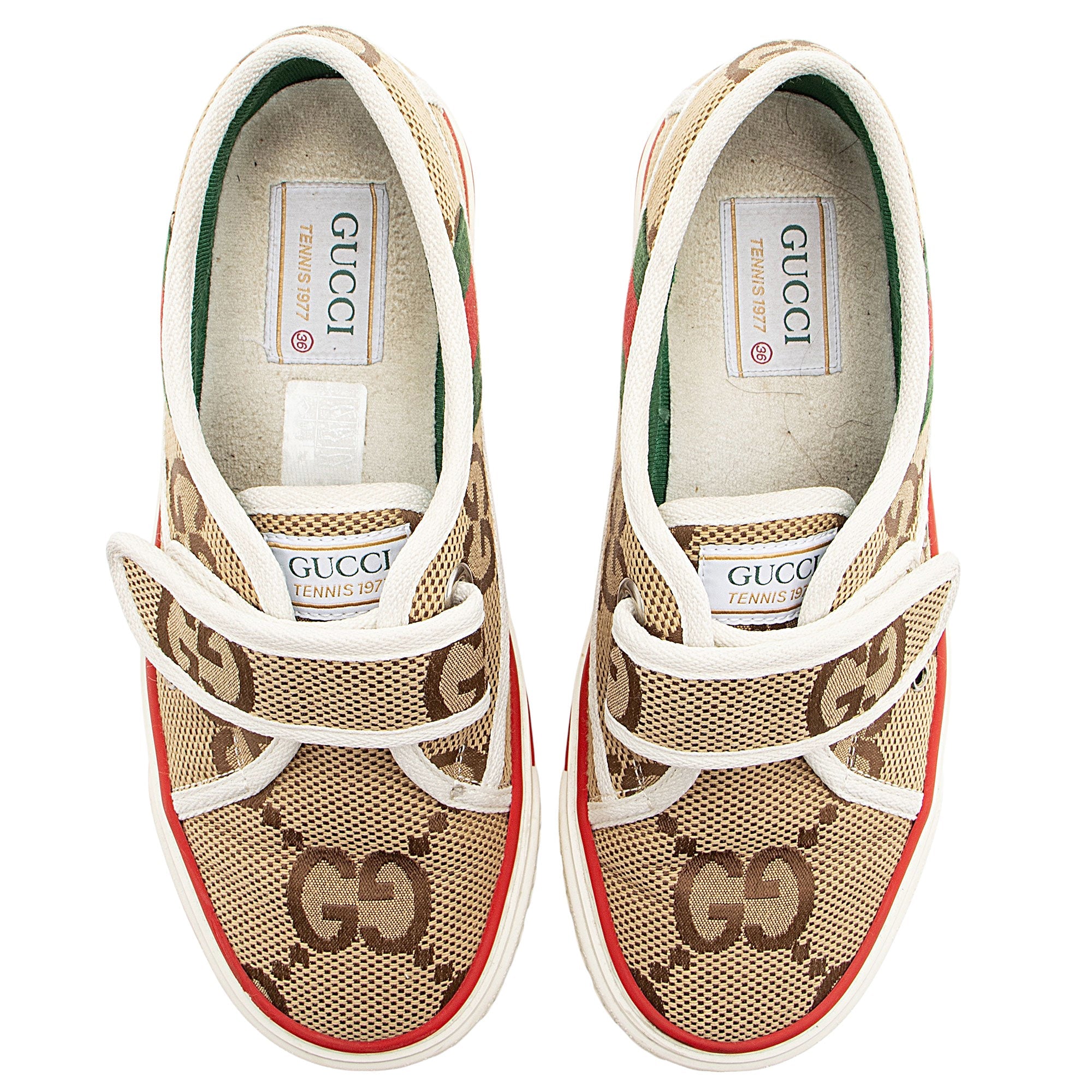 Gucci Jumbo GG Canvas 1977 Tennis Velco Sneakers - Size 6 / 36