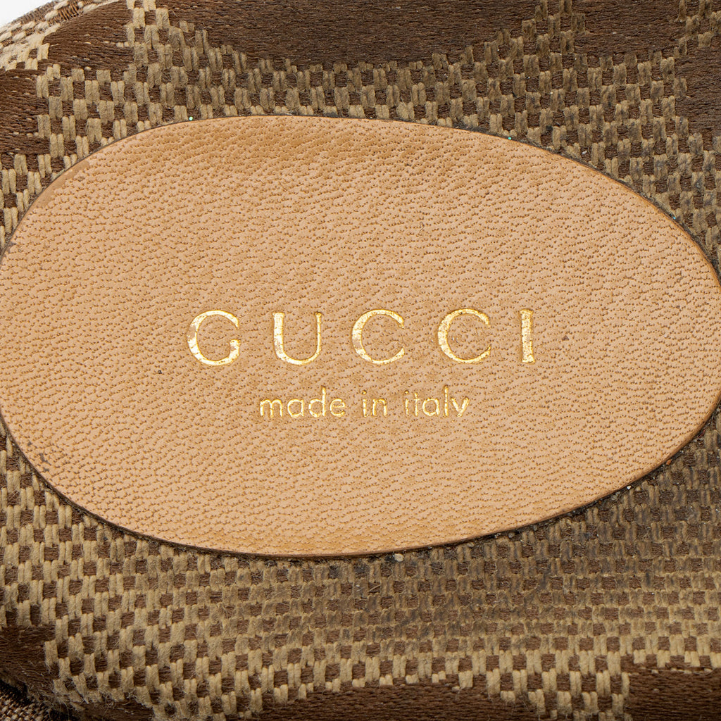 Gucci Jumbo GG Canvas Angelina Slide Platform Sandals - Size 8.5 / 38.5 (SHF-bkBL9w)