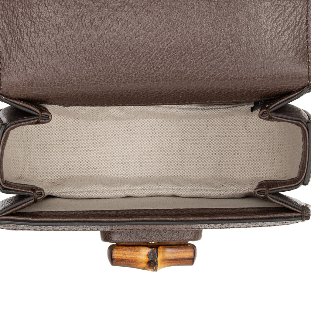 Gucci Jumbo GG Canvas Bamboo 1947 Mini Top Handle Bag (SHF-GbaD9h)