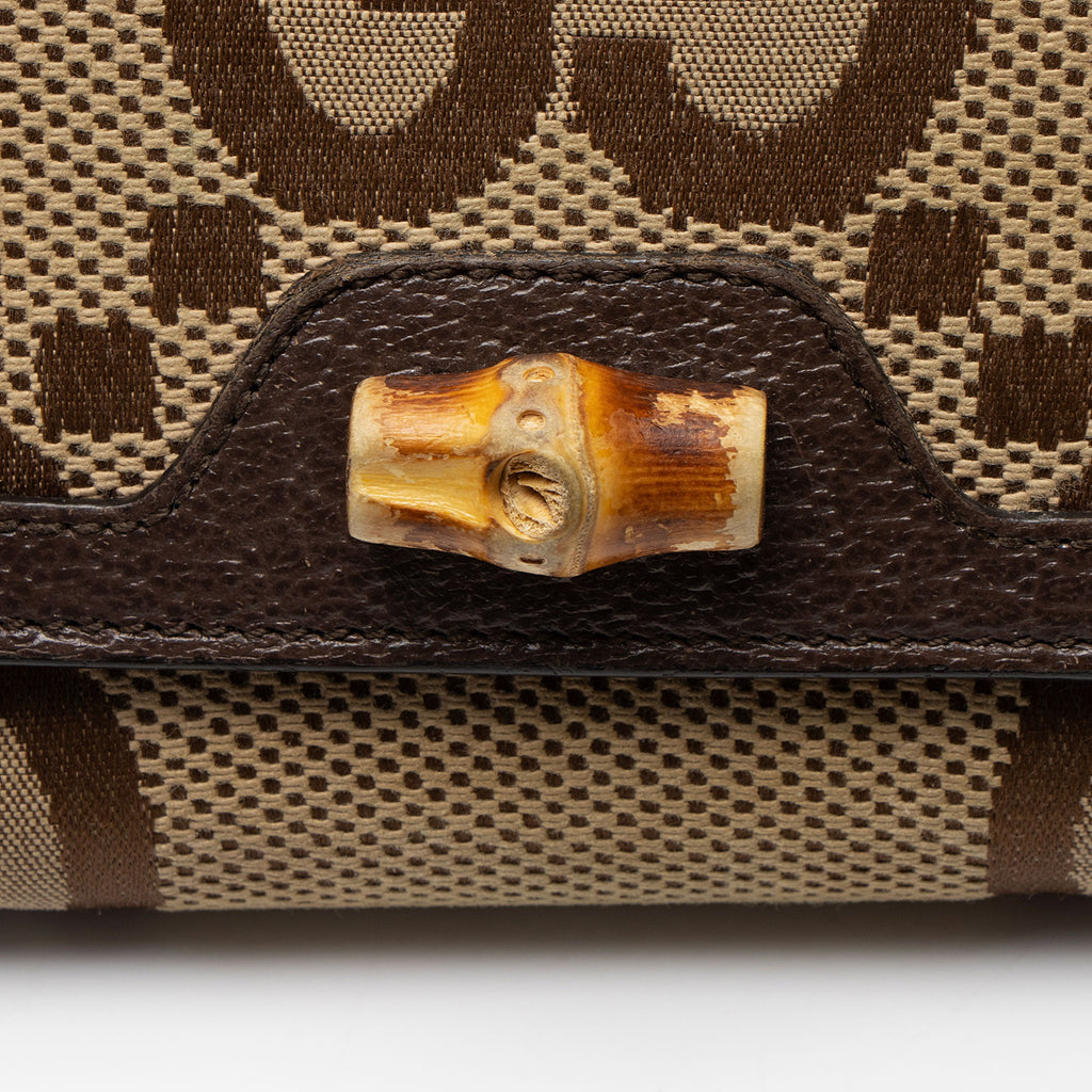 Gucci Jumbo GG Canvas Bamboo Diana Card Case