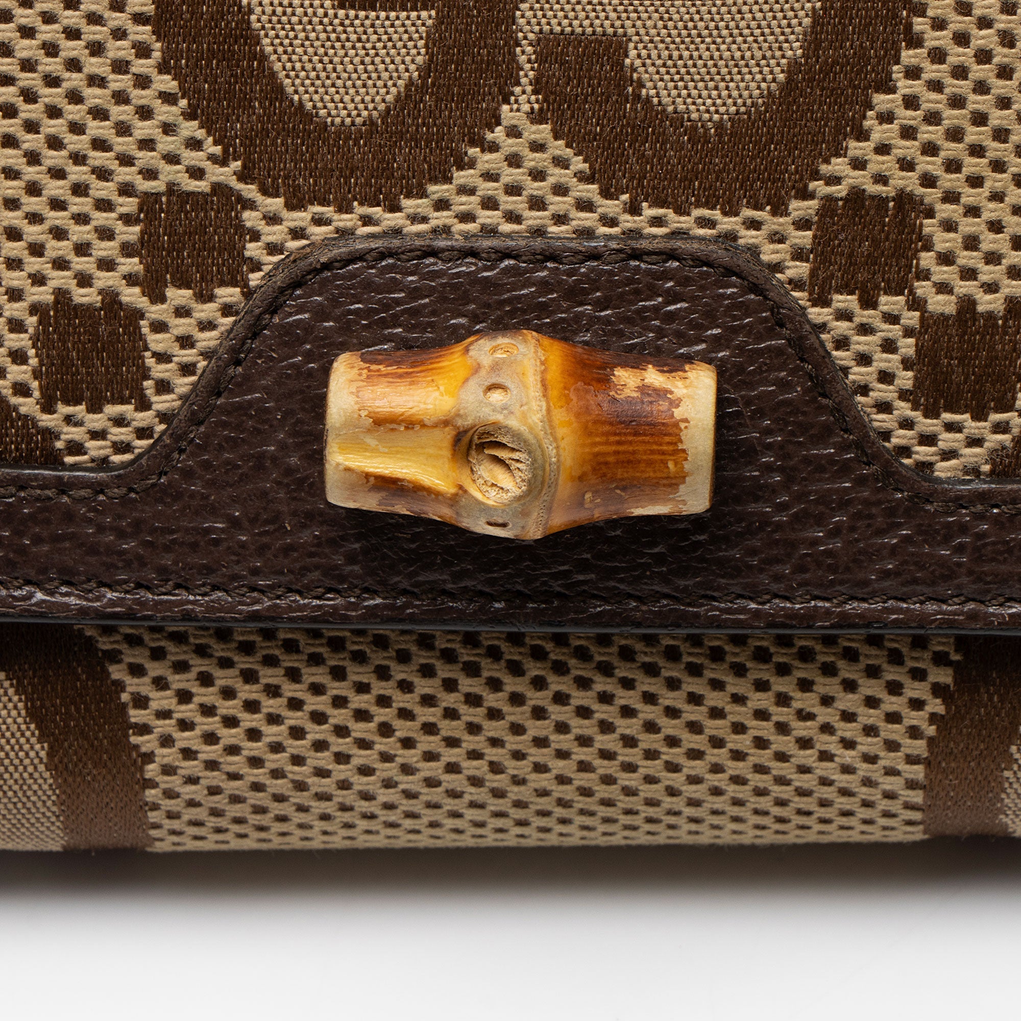 Gucci Jumbo GG Canvas Bamboo Diana Card Case
