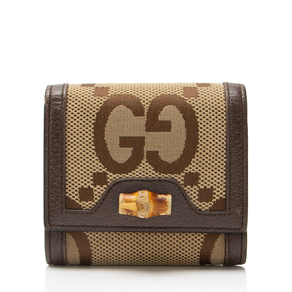Gucci Jumbo GG Canvas Bamboo Diana Card Case