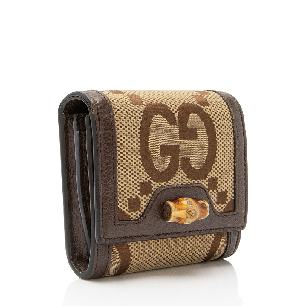 Gucci Jumbo GG Canvas Bamboo Diana Card Case