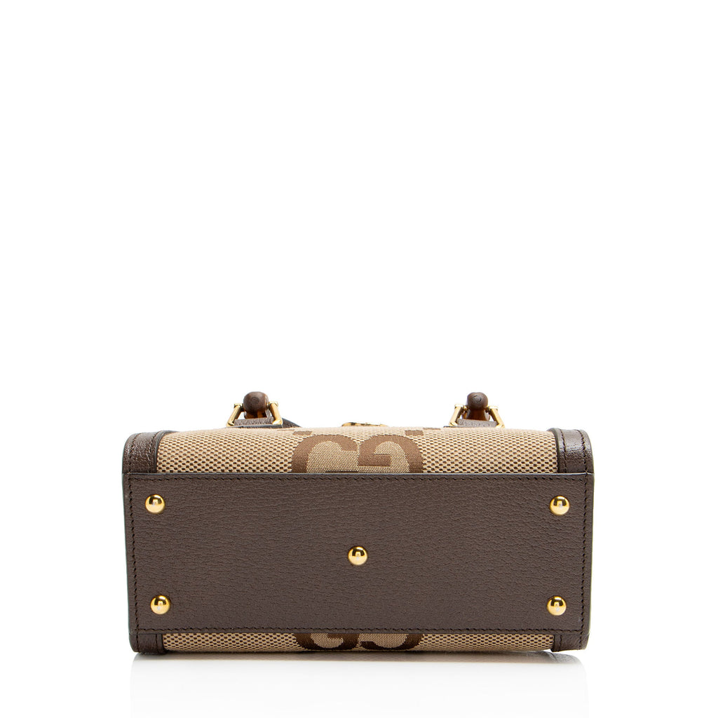 Gucci Jumbo GG Canvas Bamboo Diana Mini Tote
