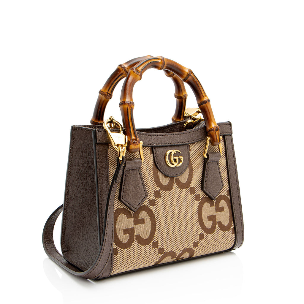 Gucci Jumbo GG Canvas Bamboo Diana Mini Tote