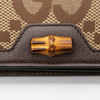 Gucci Jumbo GG Canvas Bamboo Diana Compact Wallet