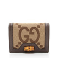 Gucci Jumbo GG Canvas Bamboo Diana Compact Wallet