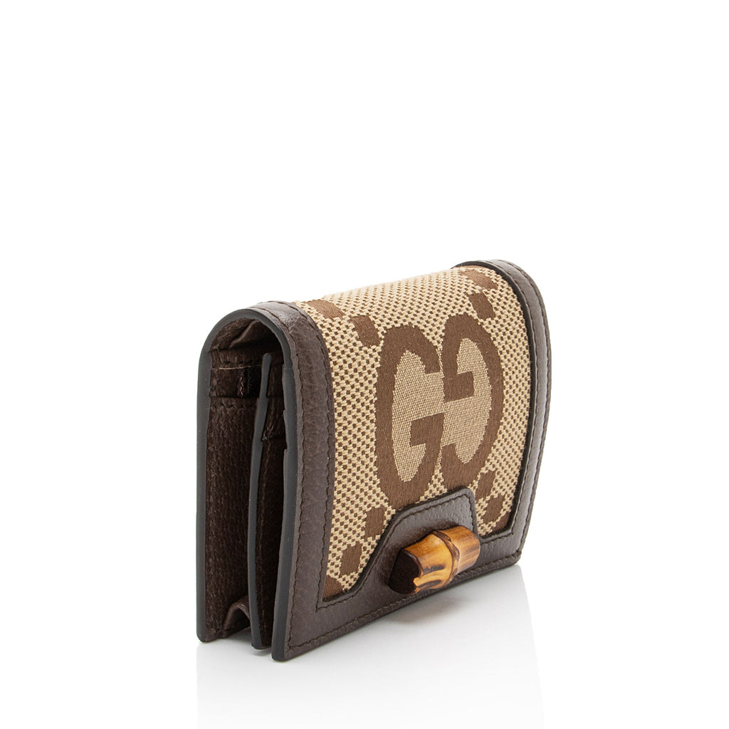 Gucci Jumbo GG Canvas Bamboo Diana Compact Wallet