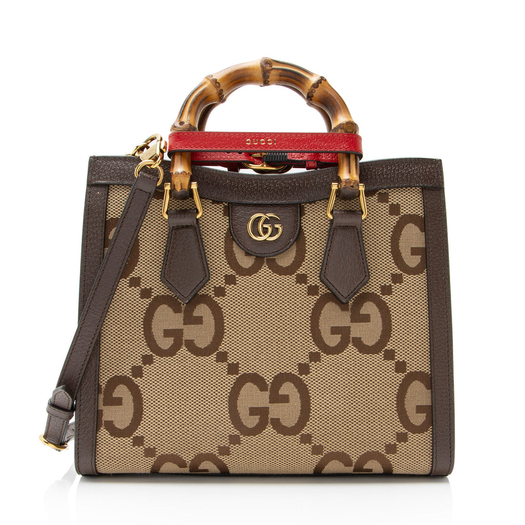 Gucci Jumbo GG Canvas Diana Small Tote