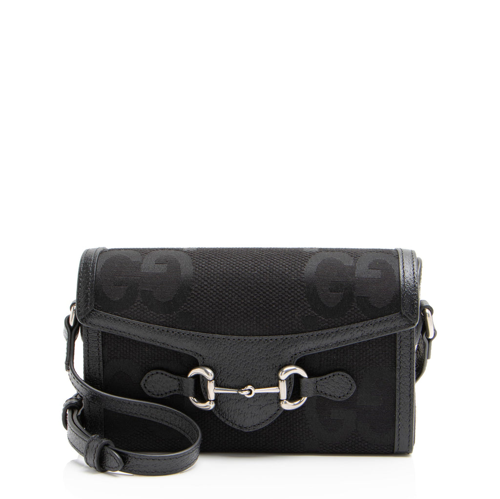 Gucci Jumbo GG Canvas Horsebit 1955 Mini Shoulder Bag