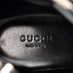 Gucci Jumbo GG Canvas Leather GG Marmont Combat Boots - Size 8.5 / 38.5