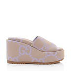 Gucci Jumbo GG Canvas Platform Wedge Slides - Size 11 / 41 (SHF-TTDQvS)