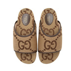 Gucci Jumbo GG Canvas Printed Platform Slides - Size 10 / 40 (SHF-cGb3vr)