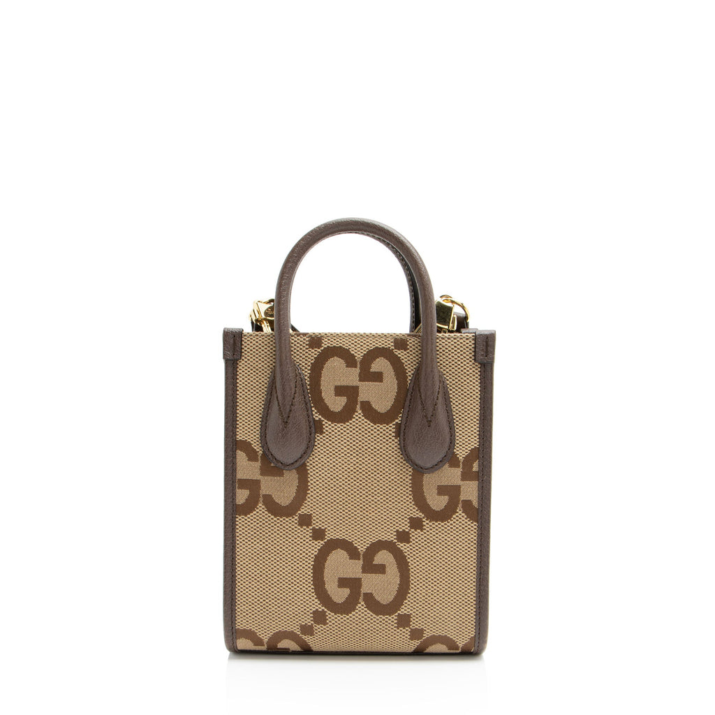 Gucci Jumbo GG Canvas Vertical Mini Tote
