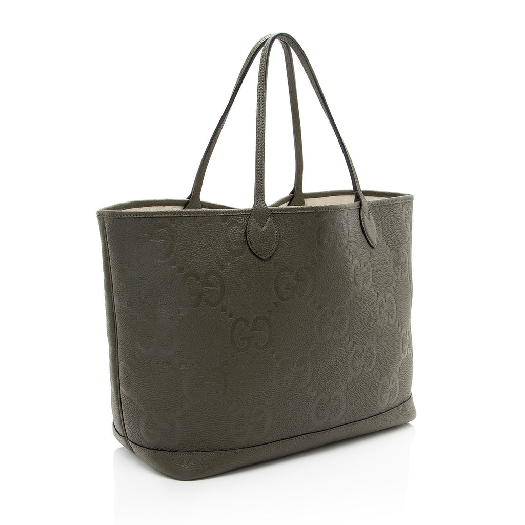 Gucci Jumbo GG Embossed Leather Large Tote