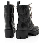 Gucci Jumbo GG Leather Combat Boots - Size 7 / 37