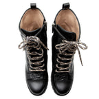 Gucci Jumbo GG Leather Combat Boots - Size 7 / 37